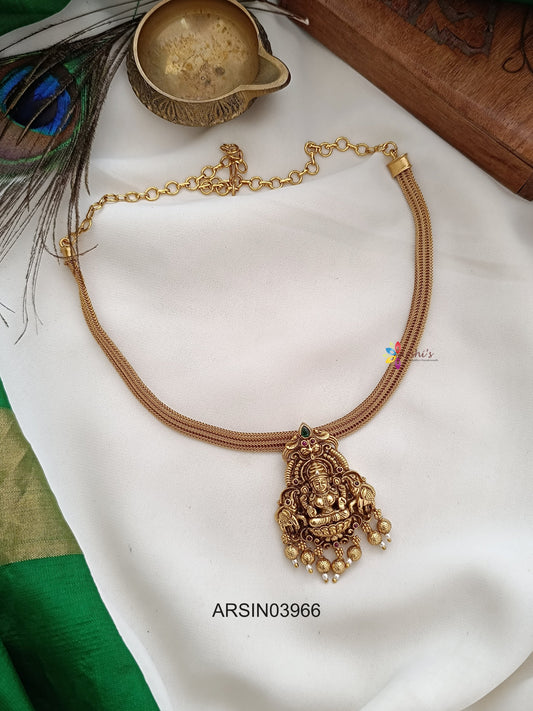 Lakshmi Pendant Attigai Necklace