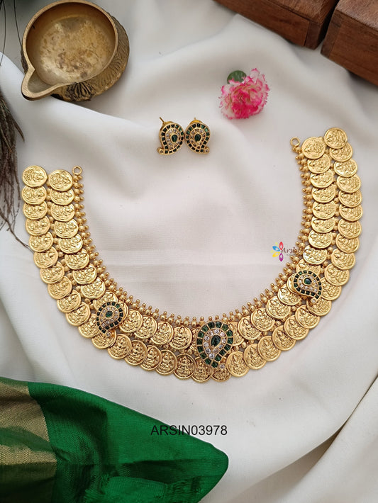 Double Layer Mango Green Motif Necklace