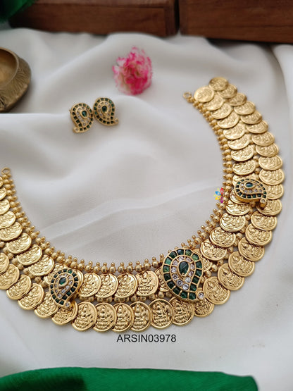 Double Layer Mango Green Motif Necklace