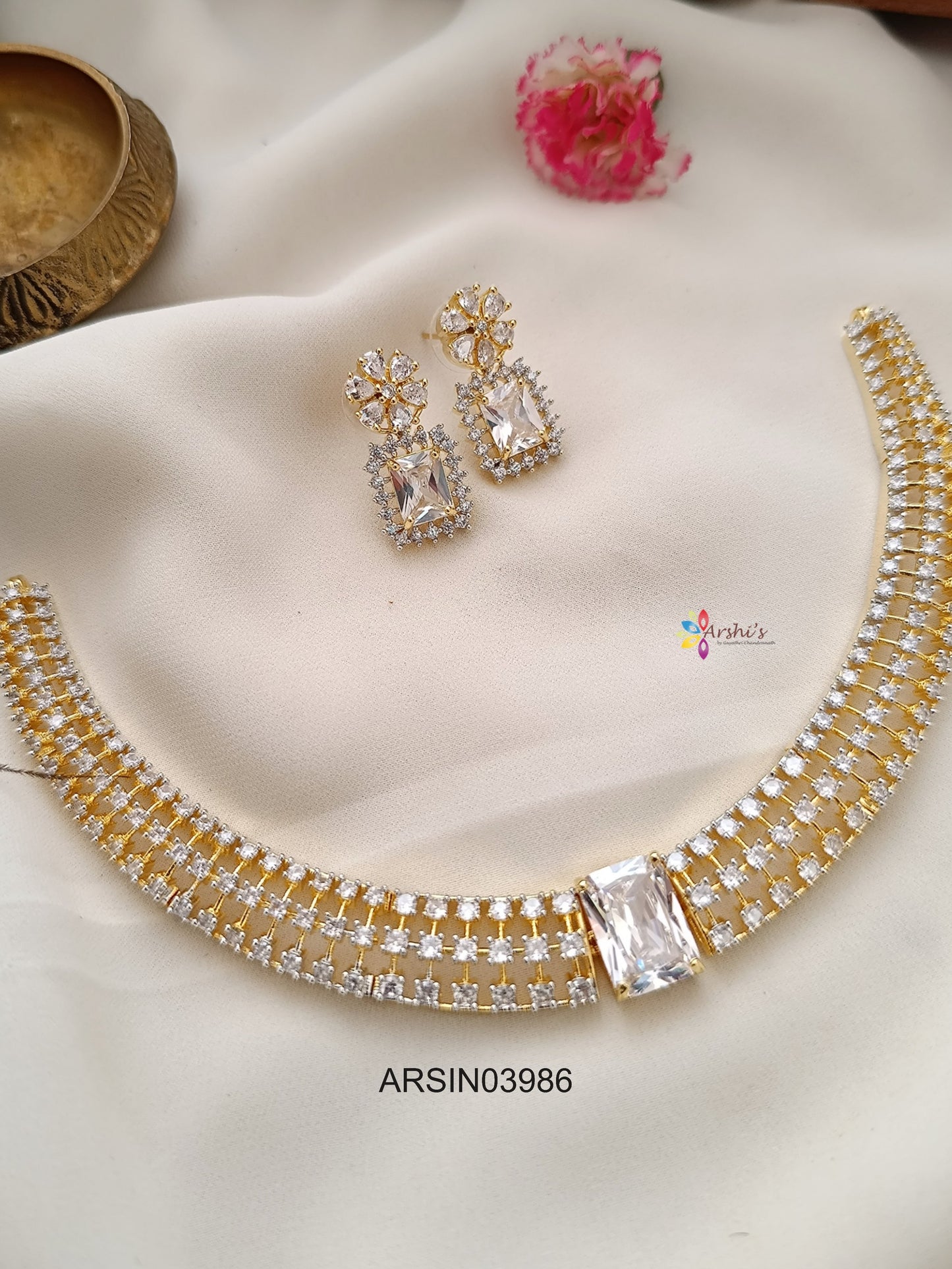CZ Stone White Pendant Necklace