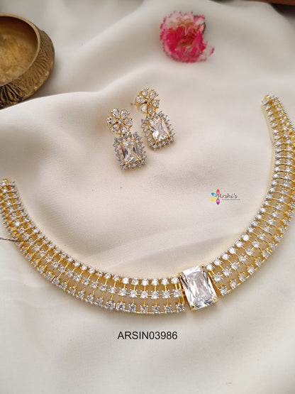 CZ Stone White Pendant Necklace