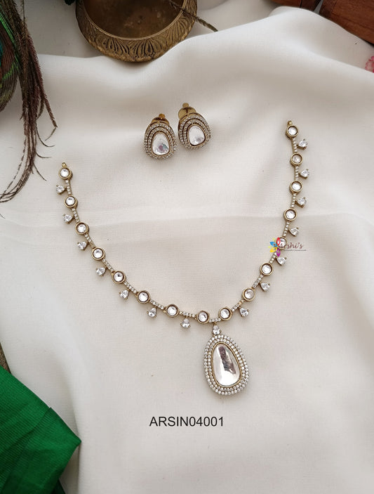 Kundan Polki White Necklace
