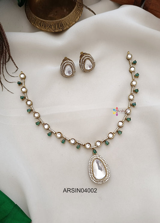 Kundan Polki Emerald Necklace
