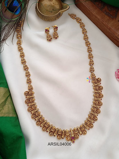 Lakshmi with Peacock Coin Long Haram