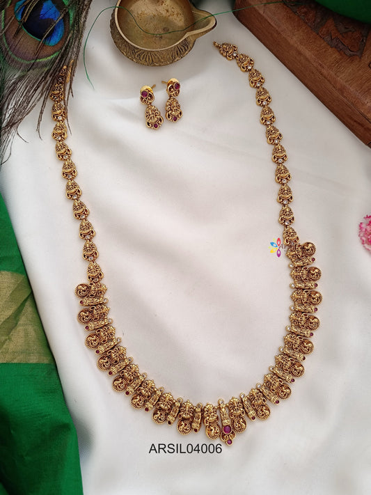 Lakshmi with Peacock Coin Long Haram