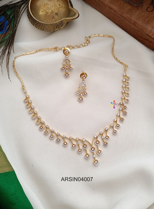 Diamond Look Like White Stone Necklace