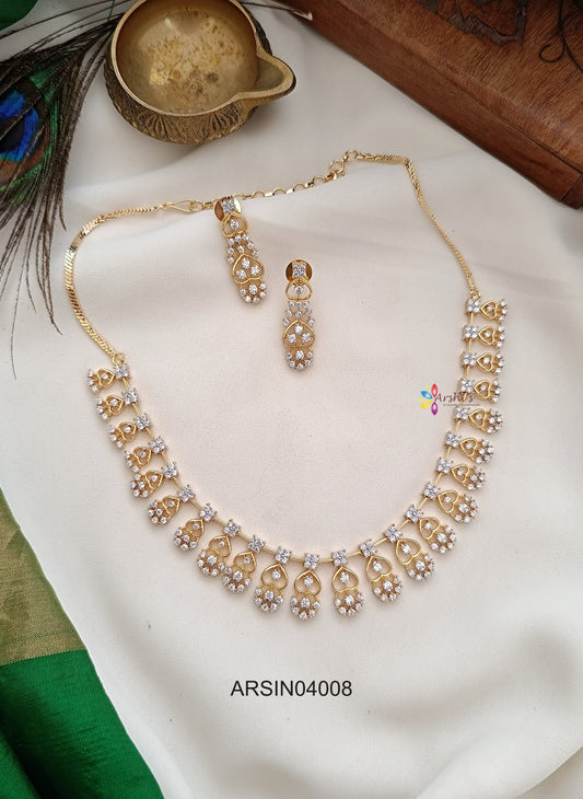 Diamond Look Like White Stone Necklace