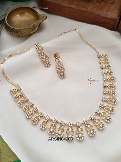 Diamond Look Like White Stone Necklace