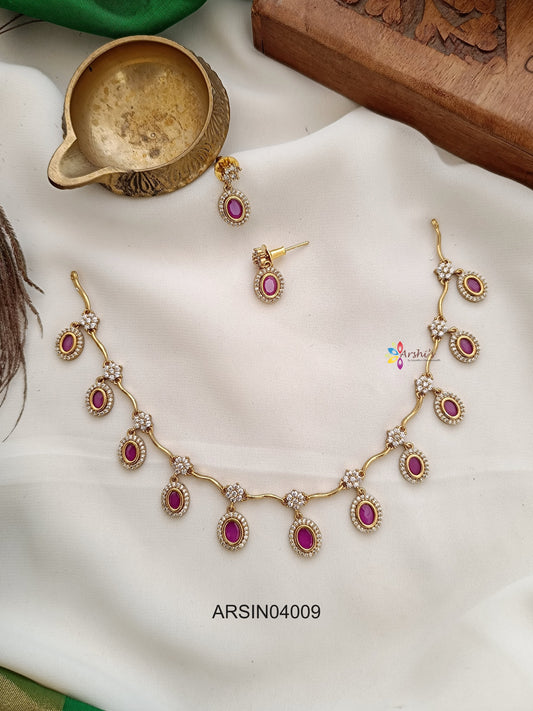 Red Drop Stone Necklace