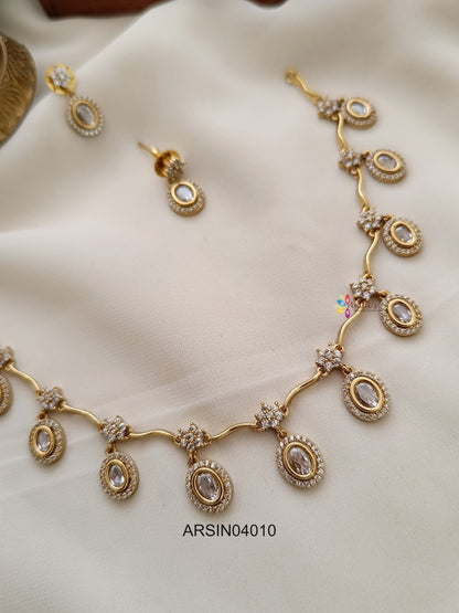 White Drop Stone Necklace