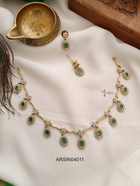 Green Drop Stone Necklace