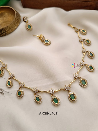Green Drop Stone Necklace