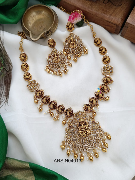 AntiquePeacock with Lakshmi Pendant Necklace