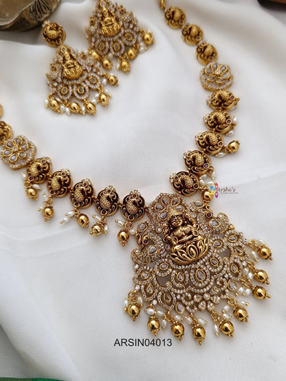 AntiquePeacock with Lakshmi Pendant Necklace