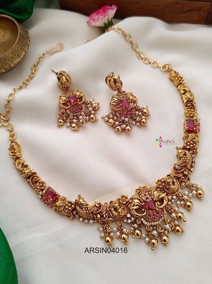 Antique Elephand and Peacock Necklace