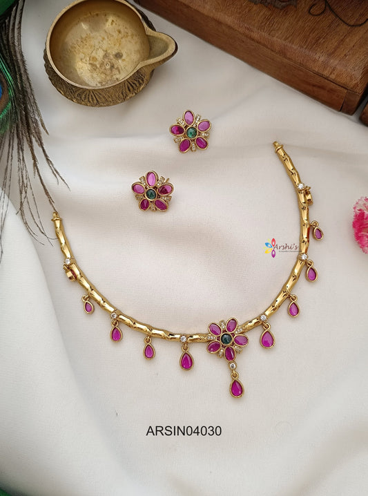 Ruby Drops Kante Necklace