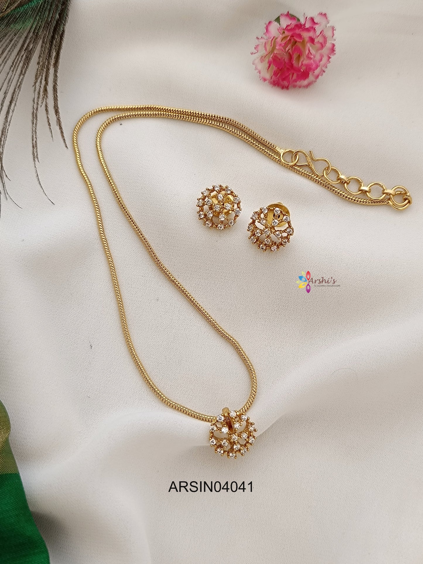 Diamond Look Like Pendant Necklace