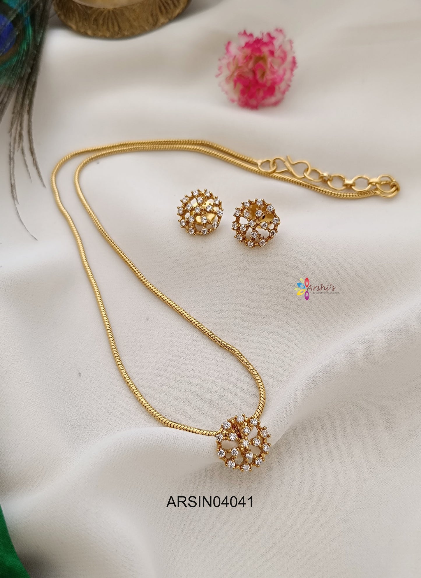 Diamond Look Like Pendant Necklace