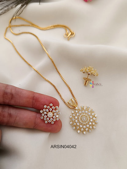 Round Diamond Look Like Pendant Necklace