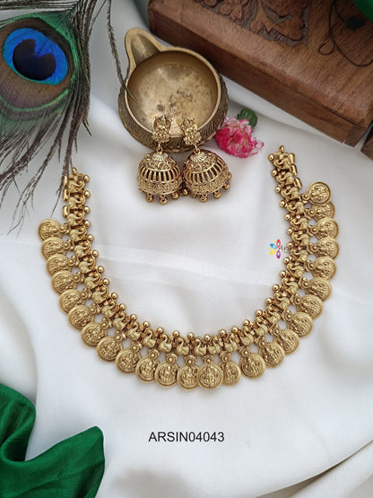 Peacock Lakshmi Coin Necklace