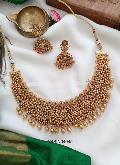 Gungroo Gold Bead Drops Necklace
