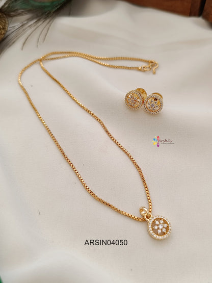 Round Diamond Look Like Pendant Necklace
