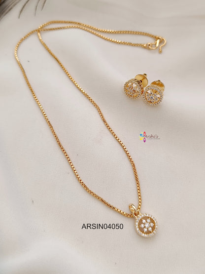 Round Diamond Look Like Pendant Necklace