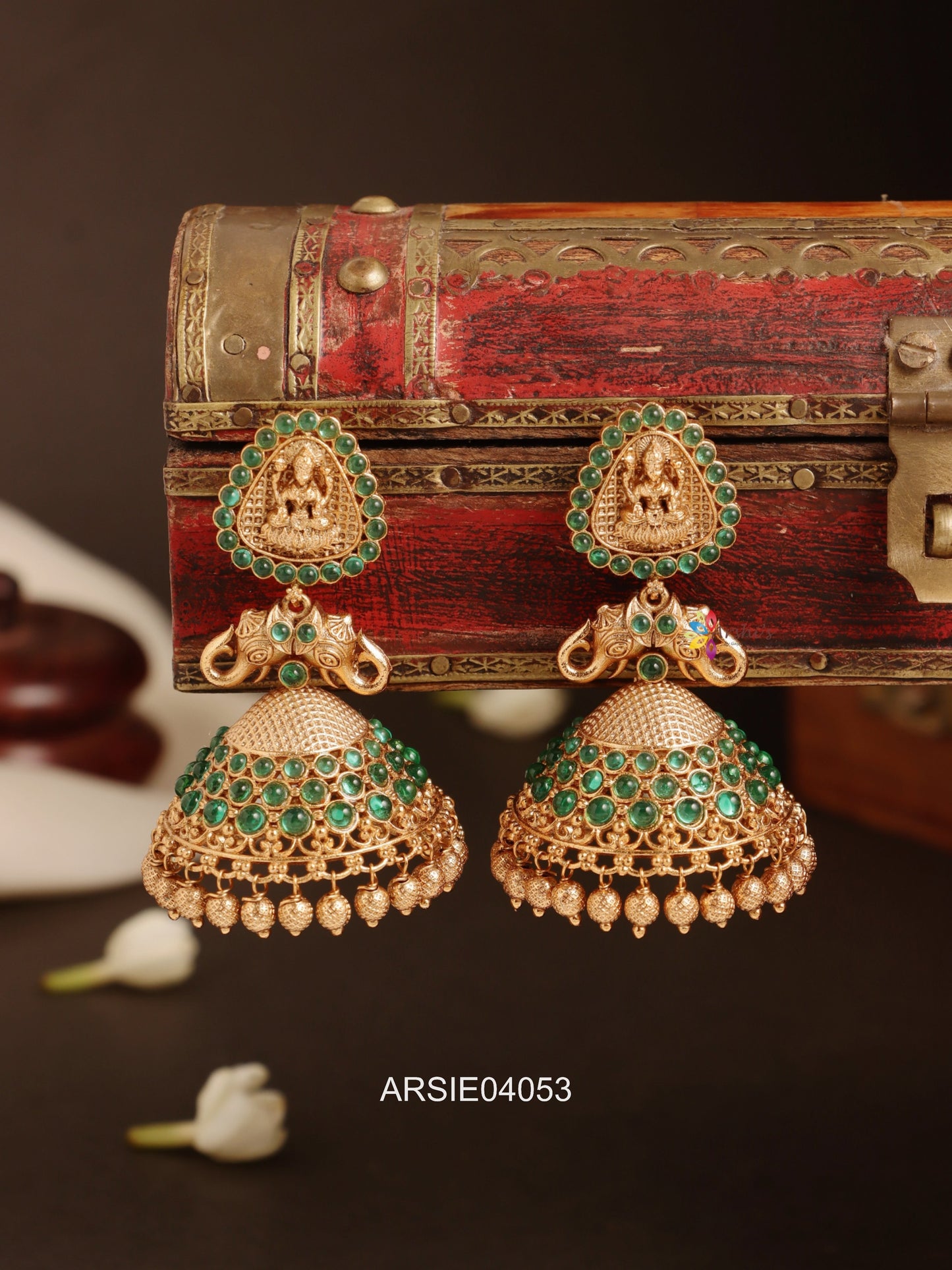 Lakshmi Green Stone Jhumka