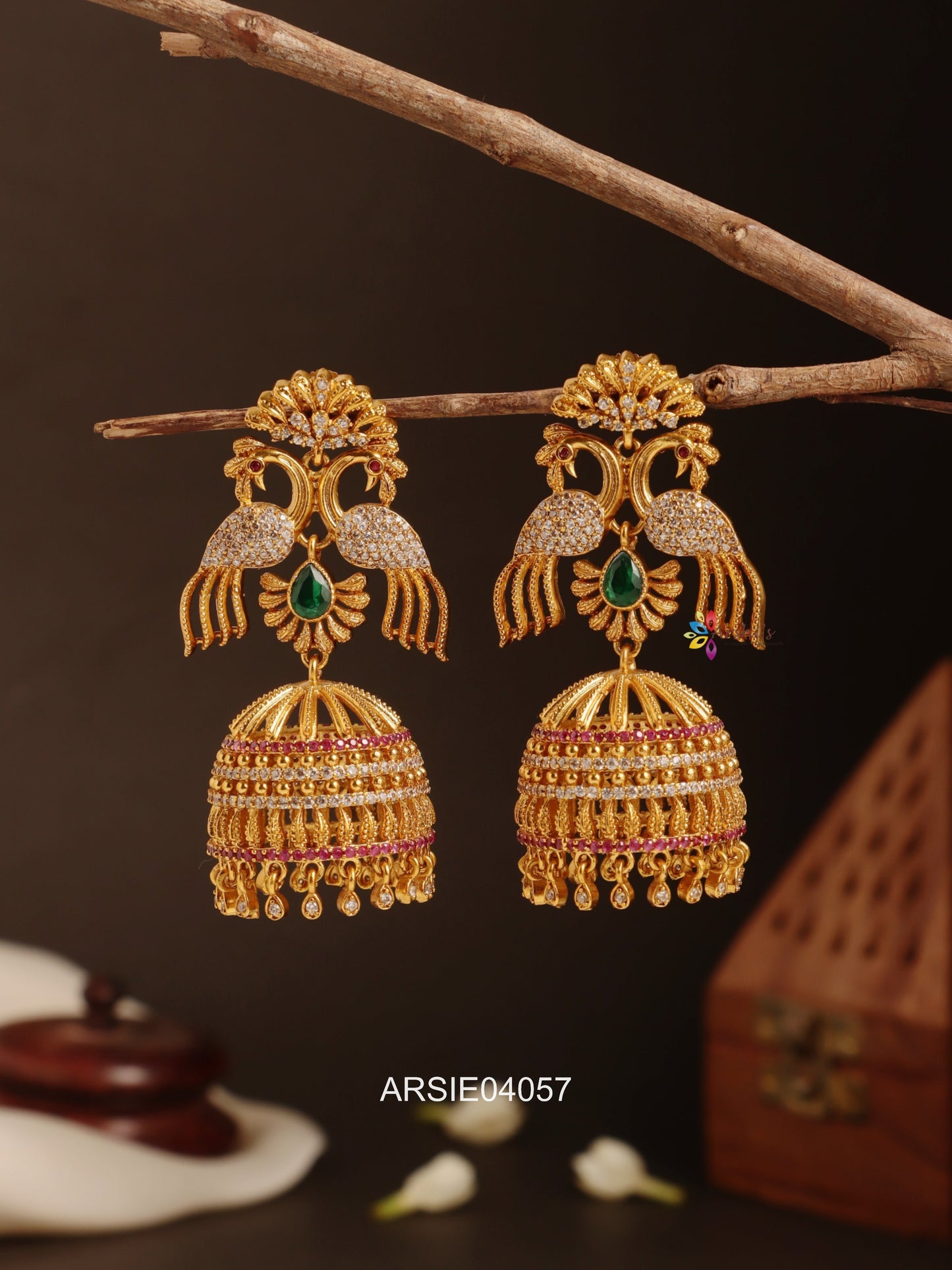 Heavy Bridal Peacock Jhumka