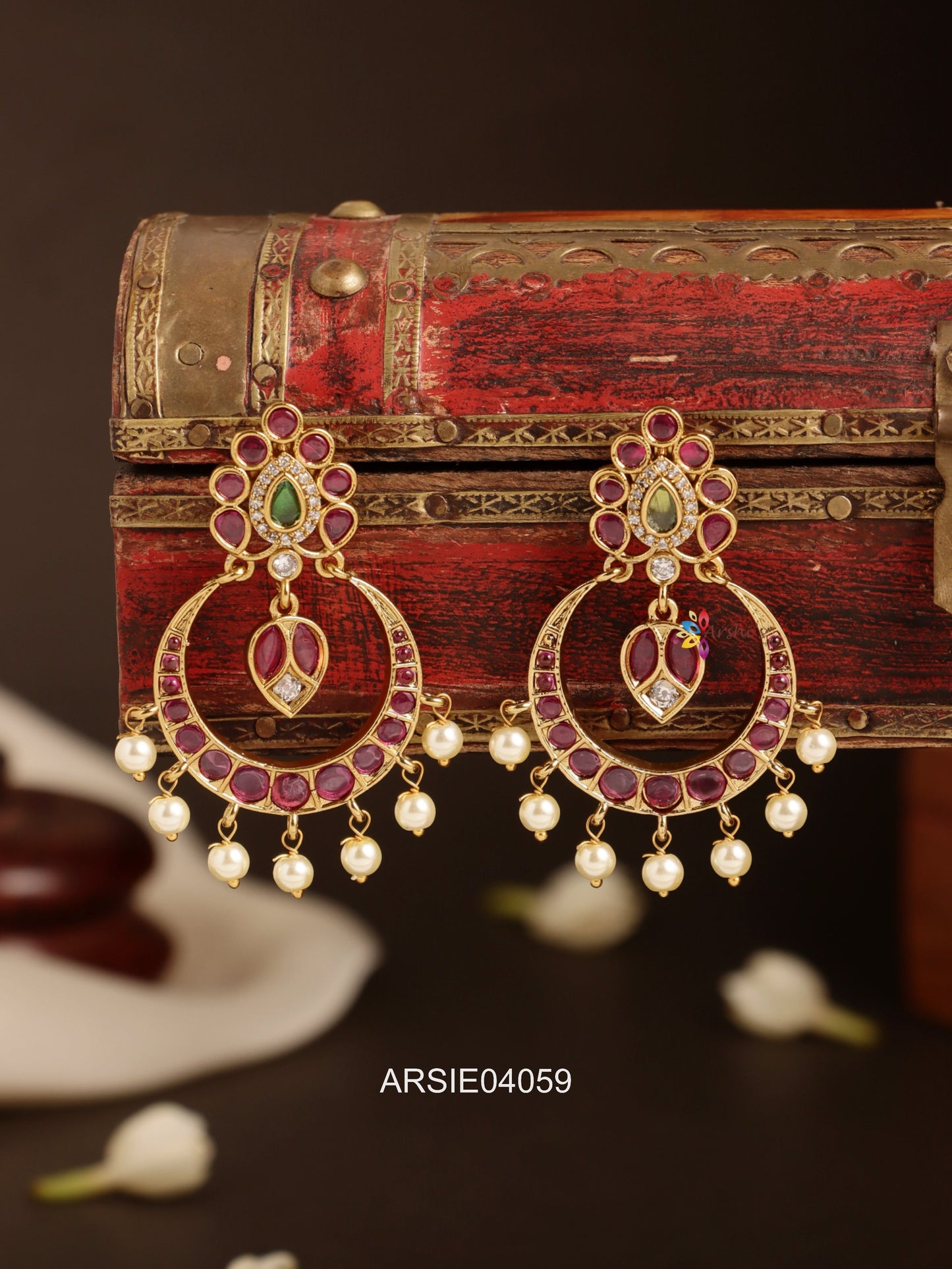 Kemp Stone Chandbali Earrings