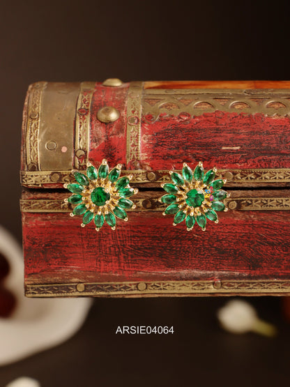 Green Stone Ear Studs