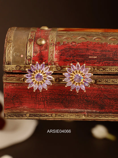Lavender Stone Ear Studs