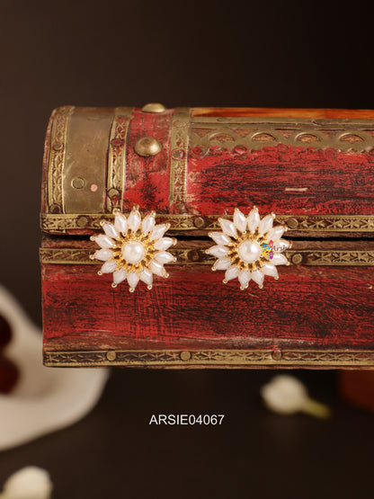 White Pearl Ear Studs