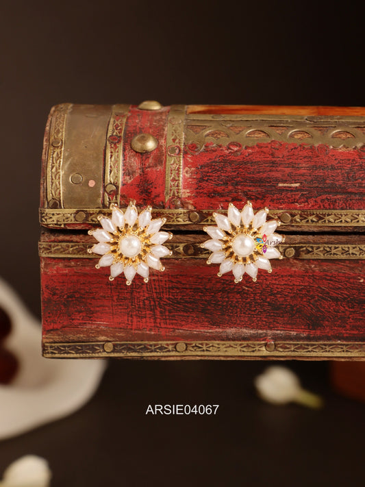 White Pearl Ear Studs