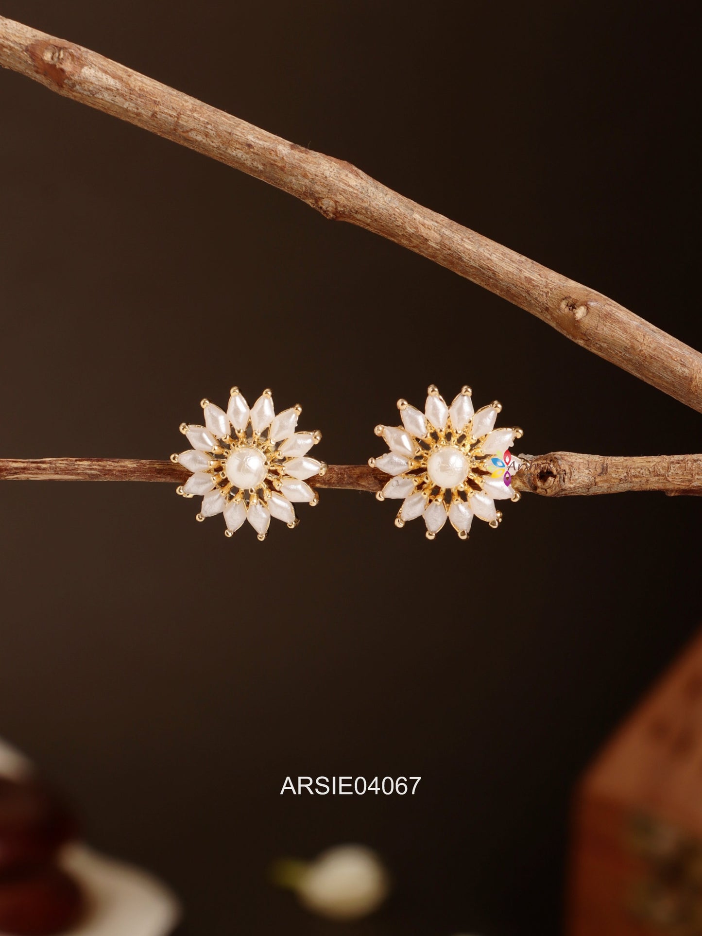 White Pearl Ear Studs