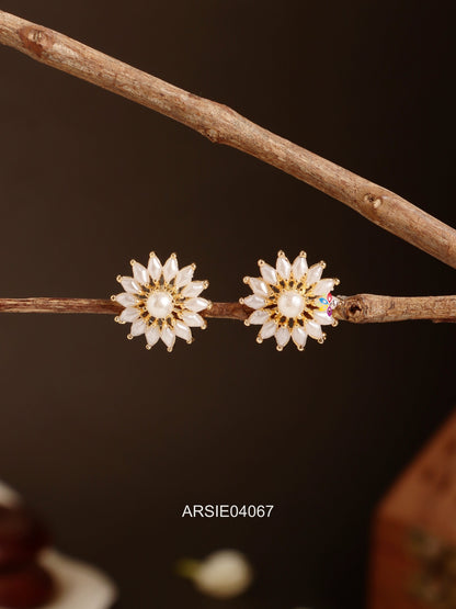 White Pearl Ear Studs