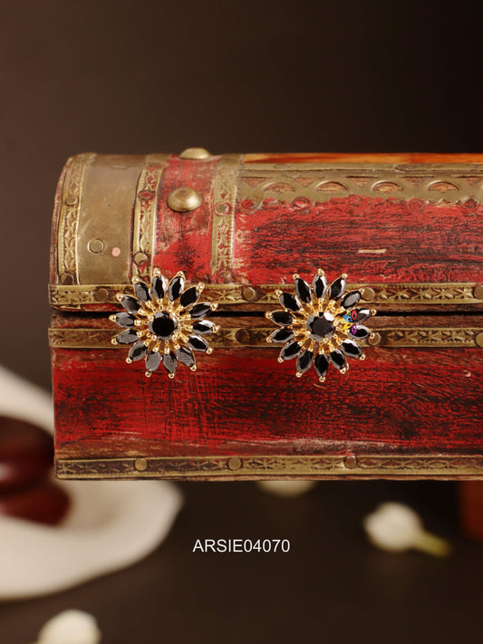 Black Stone Ear Studs