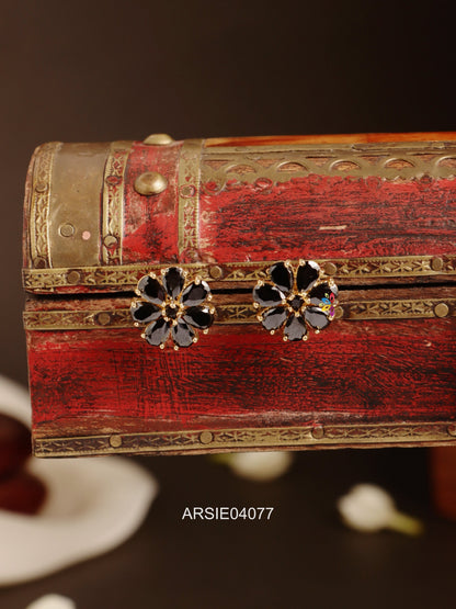 Black Stone Small Ear Studs