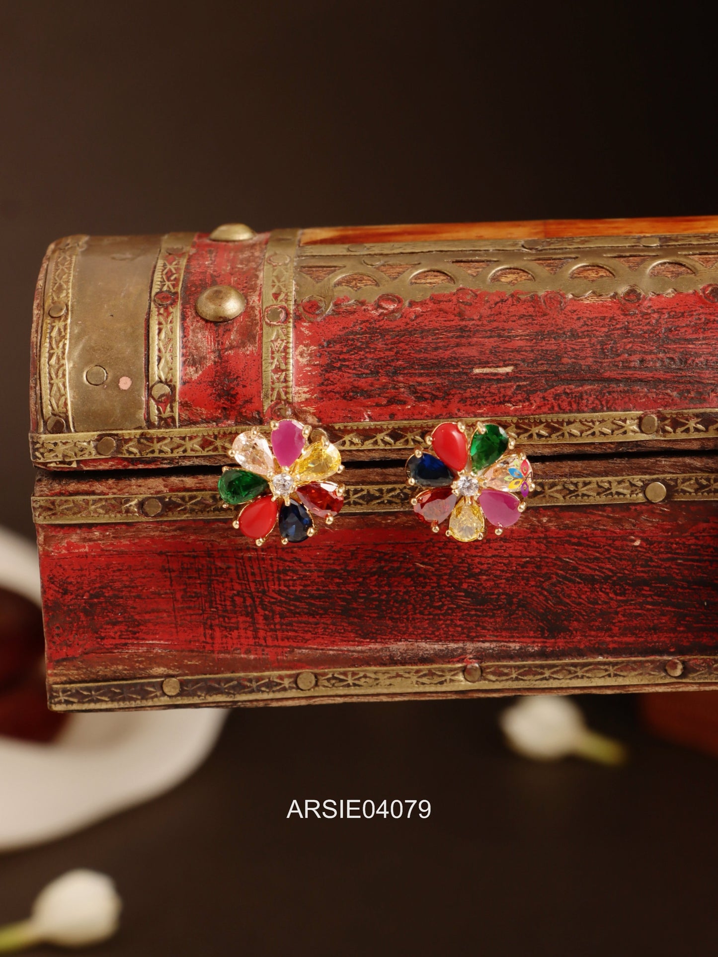 Navarathna Stone Small Ear Studs