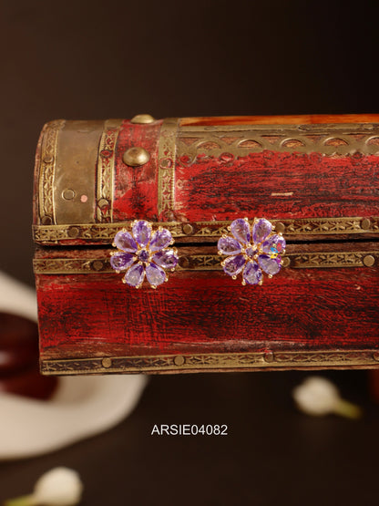 Lavender Stone Small Ear Studs