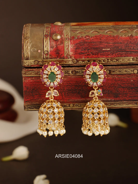 White and Kemp Stone Jhumka