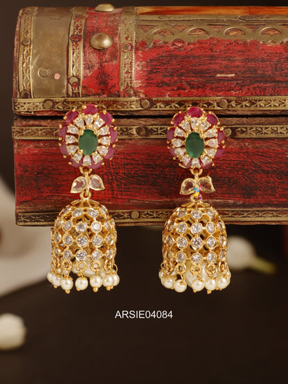 White and Kemp Stone Jhumka