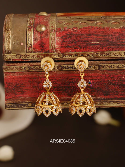 White AD Stone Jhumka