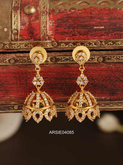 White AD Stone Jhumka