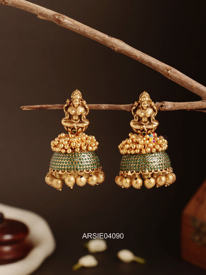 Lakshmi Green Stone Jhumka