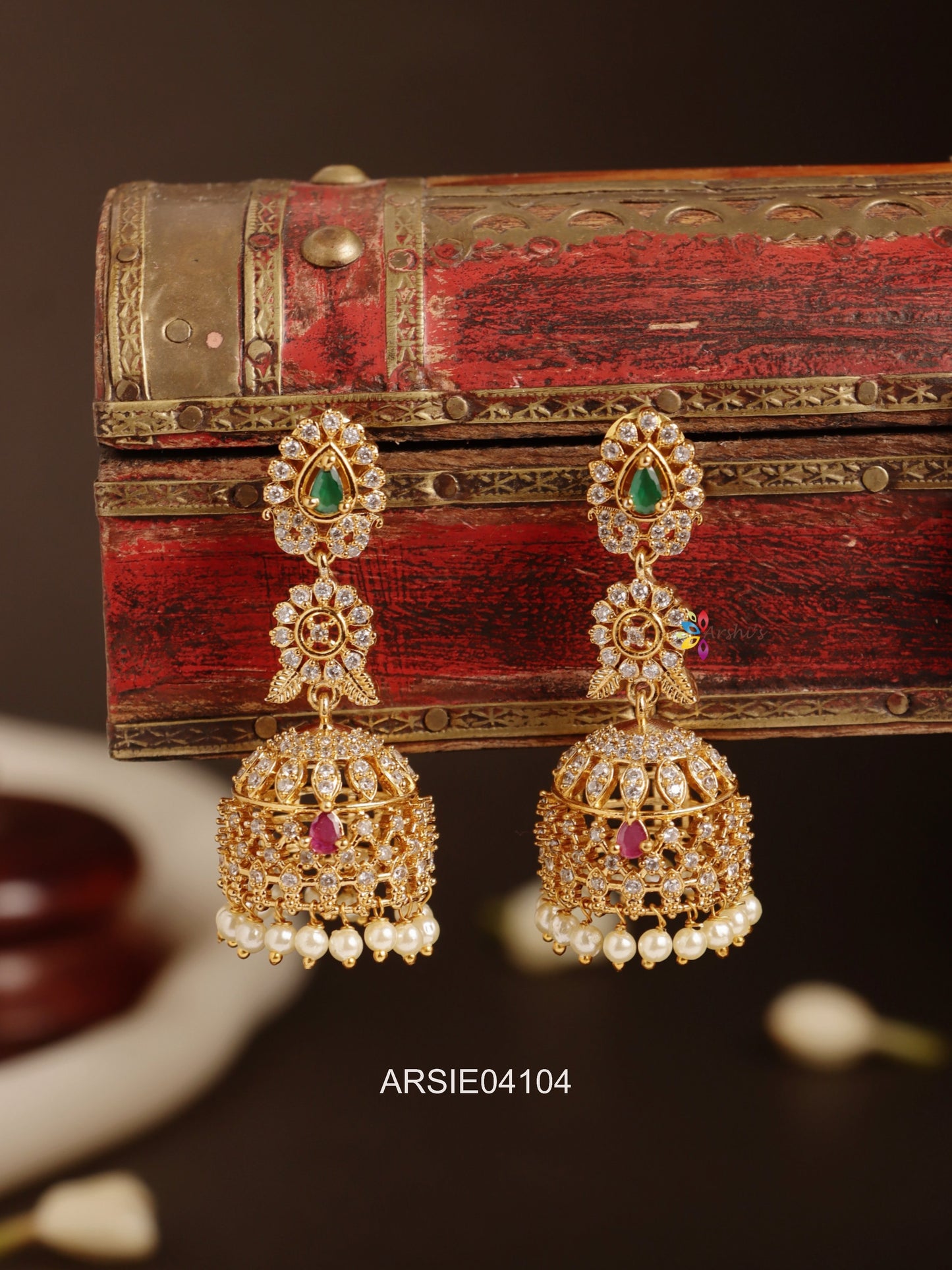 White Stone Long Jhumka