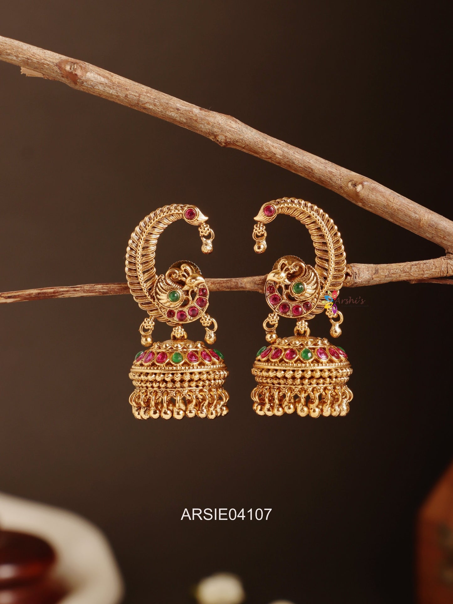 Peacock Kemp Stone Earcuffs