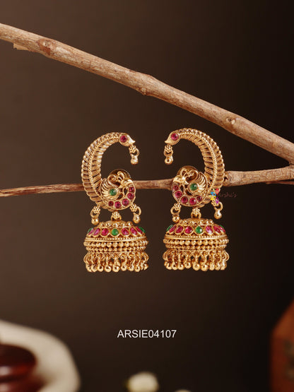 Peacock Kemp Stone Earcuffs