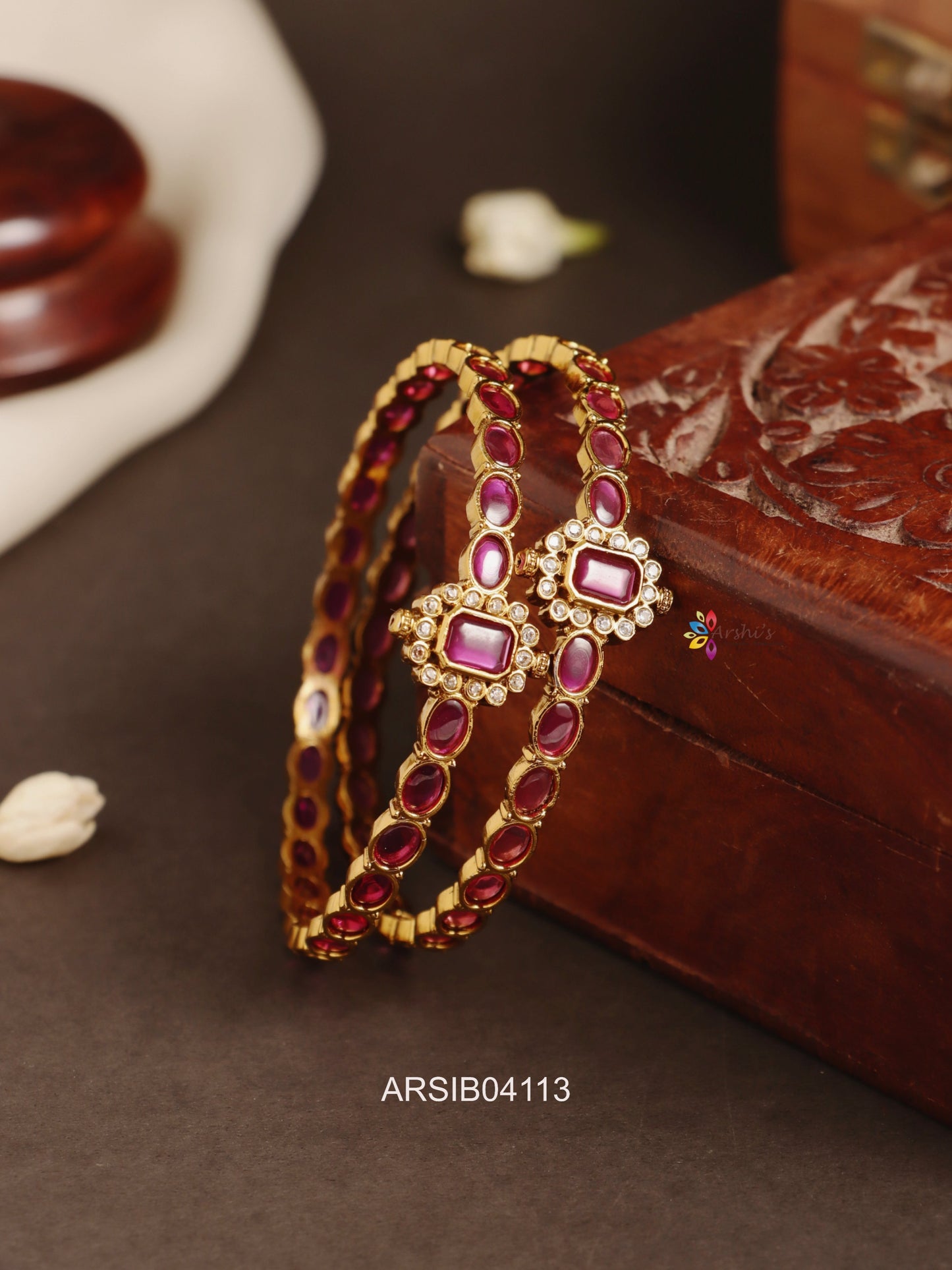 Ruby Stone Bangles