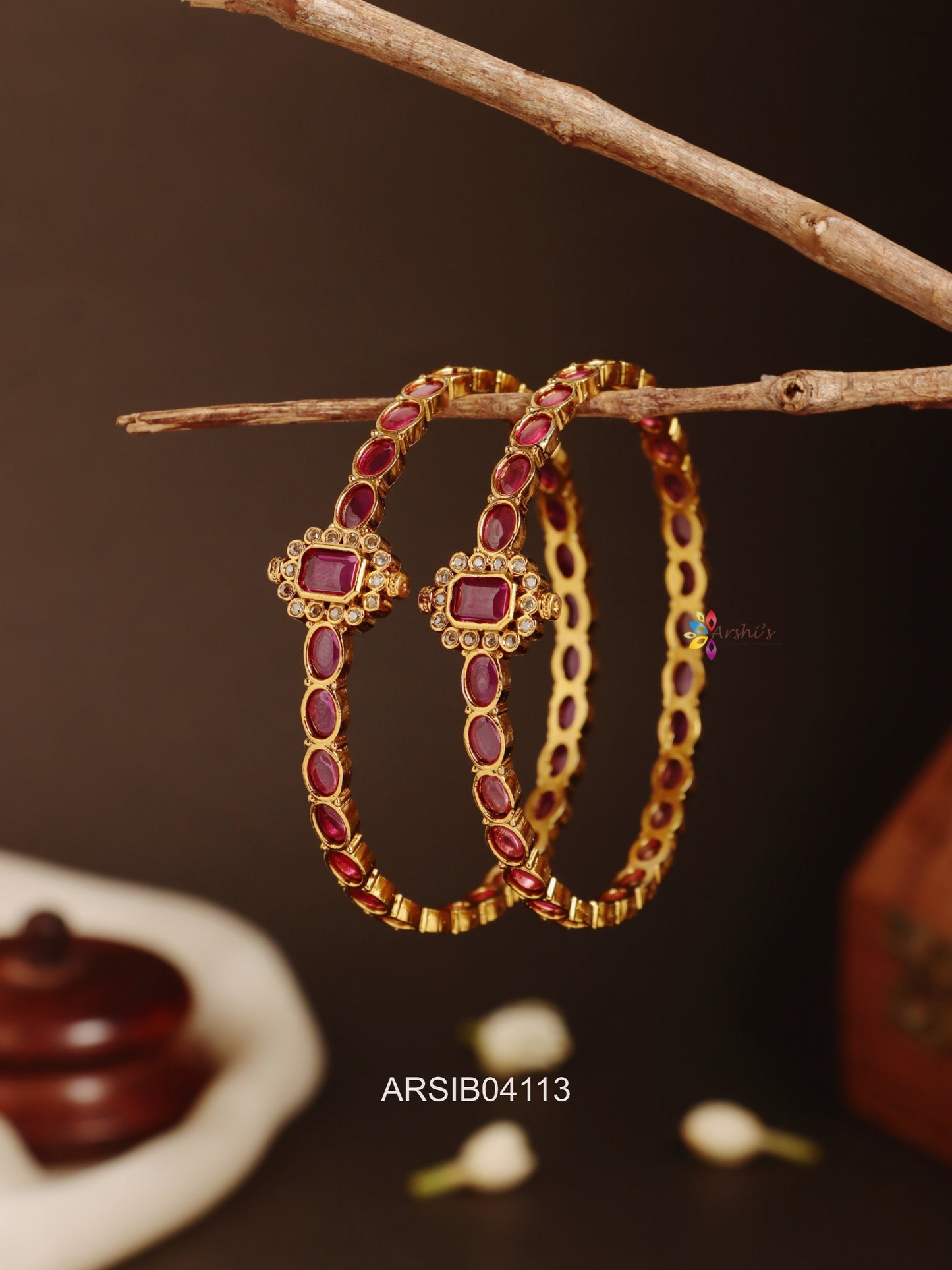 Ruby Stone Bangles